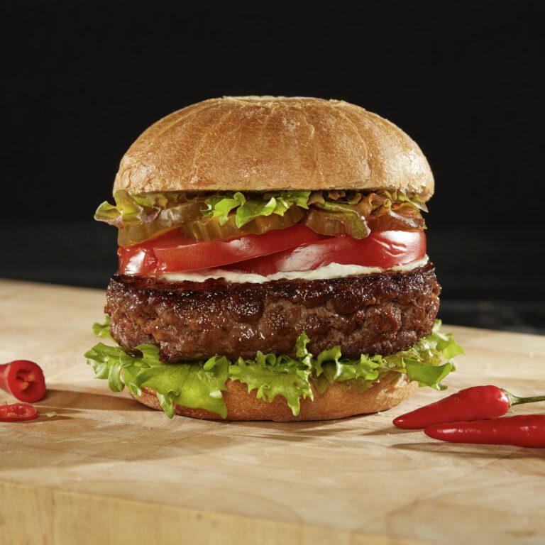 Hamburger styling voor verpakkingsfoto